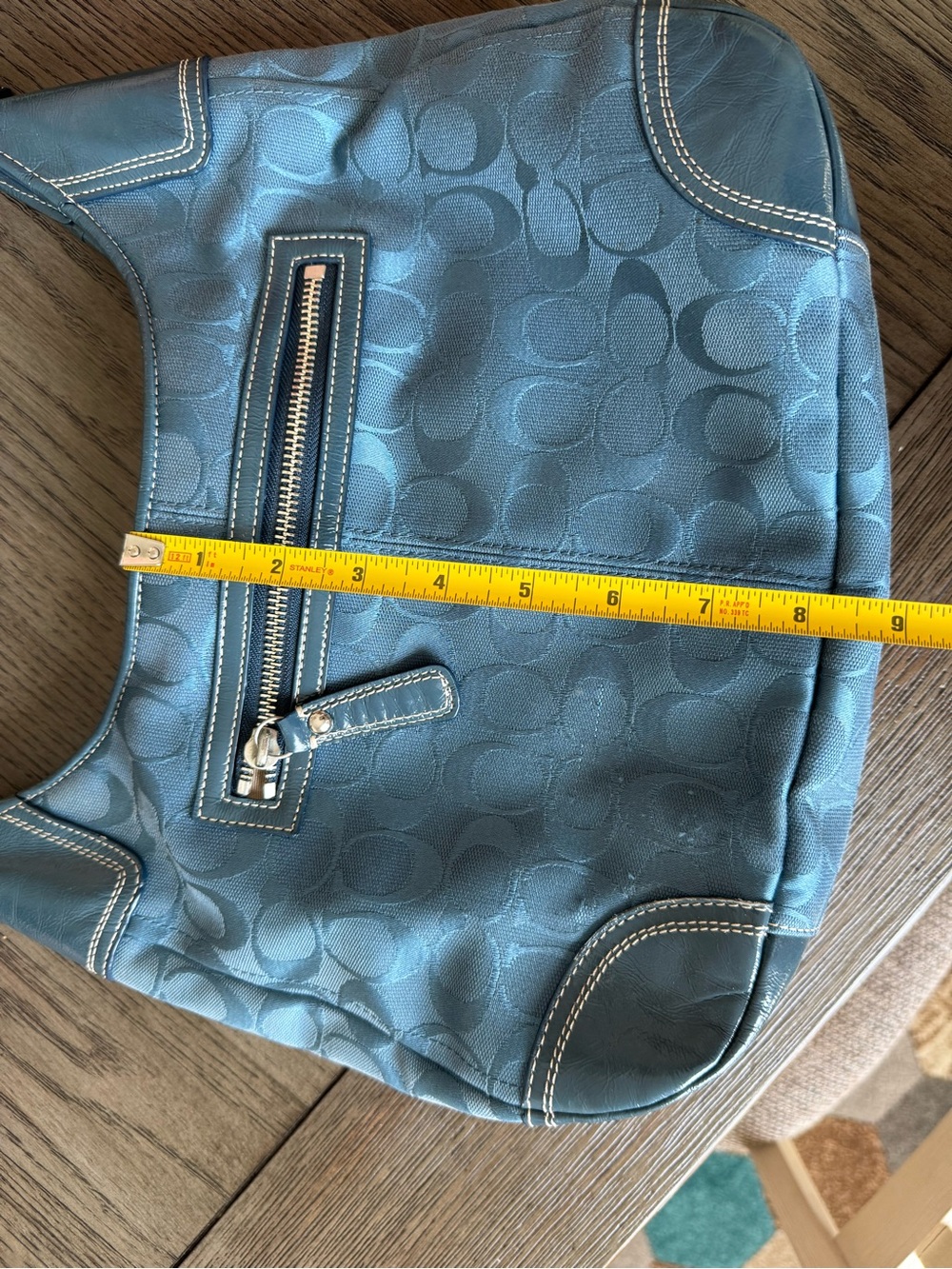 Blue Signature-Pattern Shoulder Bag - Picture 7 of 7